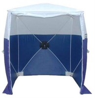 Elskåpstält 1,8x1,8x2m vit/blå duk