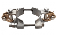 Double sleeve with clevis L37 on pole dia. 219 mm (stainless steel)