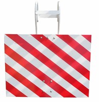 Signalplatta bakre på tåg Vit/röd 400x300mm