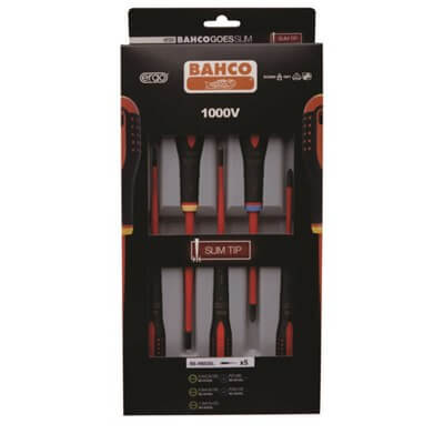 Screwdriver set, Slim tip, BAHCO 5-piece