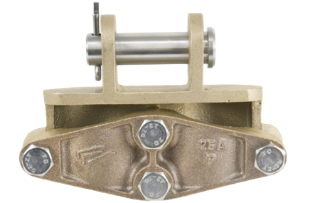 Hinge clevis for double GRP rod 55 mm