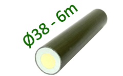 GRP tubular foam fill rod 38/20mm; L=6m