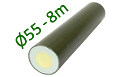 GRP tubular foam fill rod 55/30mm; L=8m