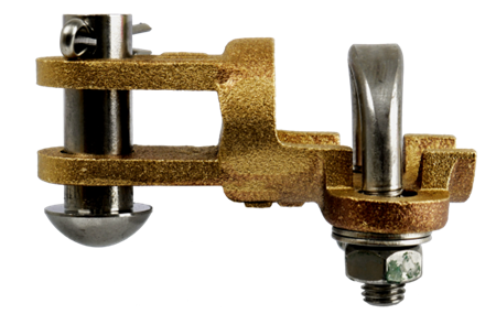 Hinge with clevis for tube 27mm