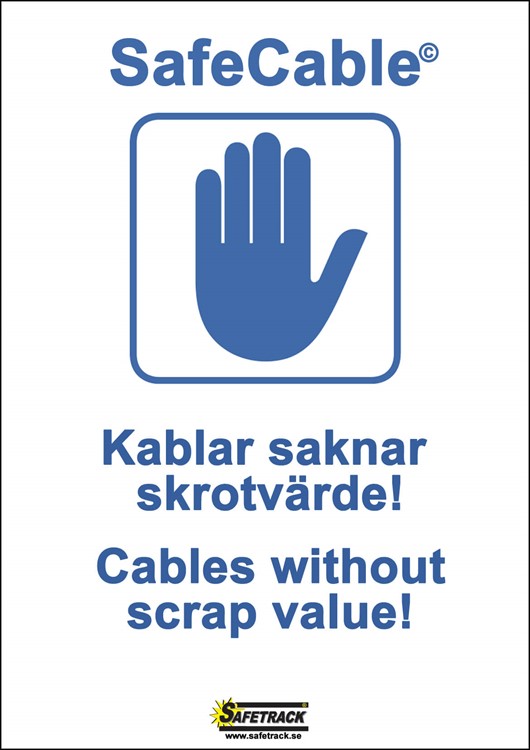 SafeCableskylt A3 Alu